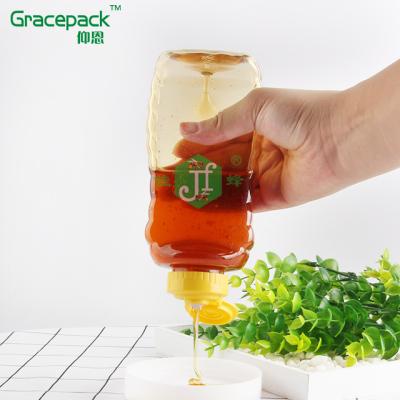 China Other 350ml/500g silicone empty clear valve lid lid salad/KFC ketchup tomato sauce PET plastic upside down squeeze bottle for sale