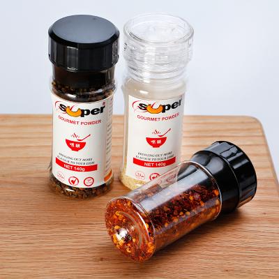 China Hot Selling 80ml 90ml 100ml Cheap Viable Salt Seasoning Jar Spice Bottle Plastic Pepper Grinder, Pepper Grinder Set for sale