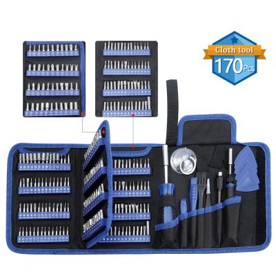 China DIY tools screwdriver set 170 pieces screwdriver repair tool combo kit in household fixing bag for sale