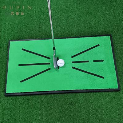 China Crystal Velvet Golf Swing Hitting Mat Golf Swing Practice Mat Home Indoor Golf Sense Mat for sale