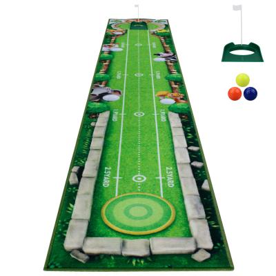 China Flannel Golf Putting Practice Mat Blanket Golf Track Green Trainer for sale