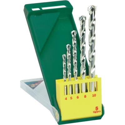 China Round Flute 5pcs Masonry Drill Bit Set Straight Shank Chrome Coated Surface for sale