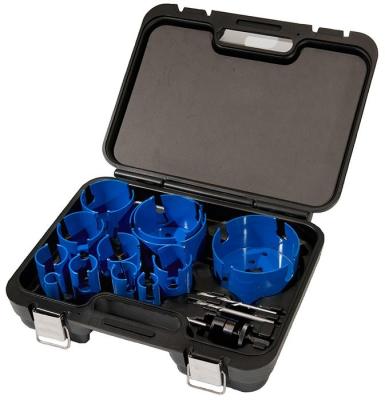 China Multipurpose Blue Color TCT Hole Saw Kit For Wood / Metal / Plaster / Ceramic for sale