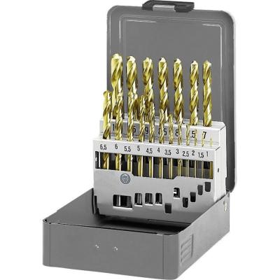 China High Strength 19 Piece HSS Twist Drill Bit Set , Titanium Coated Drill Bit Kit for sale