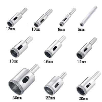 China 10 PCS Diamond Core Bit Set , Diamond Hole Saw Kit For Tiles Glass Ceramic Marble for sale