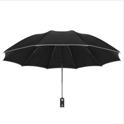 China Modern Led Automatic Reverse Umbrella Custom Umbrella Three Times Logo Business Gifts for sale