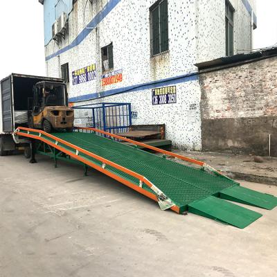 China Easy Operation Safety Convenience Warehouse Container Loading Ramp Used Manual Operated Mobile Yard Ramp For Sale With CE Certificate Hydraulic Loading Ramp for sale