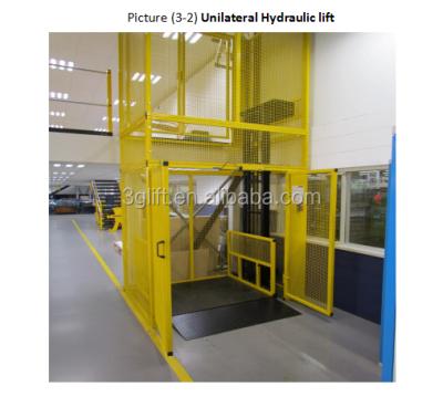 China 80*50*5MM/80*40*3MM Rectangular Tube In Rail Vertical Lifts Sale Guide Hydraulic Freight Elevator for sale