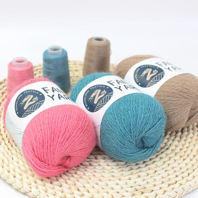 China Wholesale 50g+20g Cashmere Yarn Crochet Blend Abrasion-Resistant Hand Knitting Soft Dyed Fancy Blended Long Hair Wool Fur Mink Yarn for sale