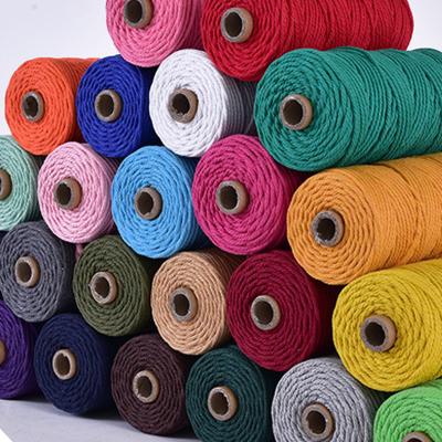 China 3mm 350g 100m Crochet Polyester Bag Blanket Twine Viable Handwork Twisted Cords Cotton Macrame Bundling Cord for sale