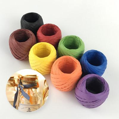 China Paper Factory Price 14g/roll Colors 100% Eco-friendly Paper Rope Wrapping Decorative Cording Paper Yarns For Wholesale for sale