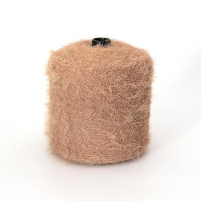 China Textile anti-pilling hand knitting weaving tube dyed 4cm faux sable hair crochet nylon wool 100% cotton roving fancy mink fur fancy mink bulky yarn for sale