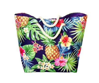 China Portable New Style Hot Selling Beach Bag Handbags Canvas Tote Shoulder Beach Bag for sale