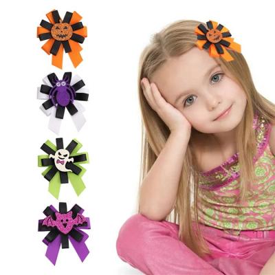 China Girl Hair Accessories New Popular Halloween Children's Hair Accessories Bows Children's Hairpins Thanksgiving Gifts Baby Hair Bows for sale