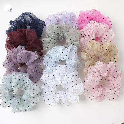 China Free shipping premium scrunchies fashion organza satin Mesh Giant Scrunchie Summer Hair tie scrunchie blue black xxl wholesale for sale