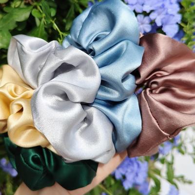 China Fashion High Quality 19mm Mulberry Silk Hair Band Girls Hair Ties Fashion 6cm Mulberry Silk Hair Scrunchies for sale