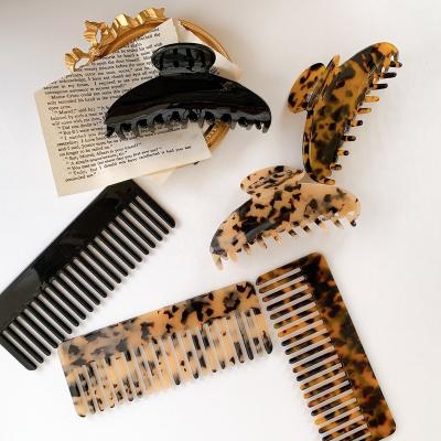 China Fashion 15cm Comb Hair Clip Set Acetate Korean Comb Big Black Luxury Style Hair Clip And Claw for sale