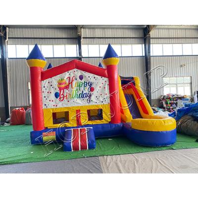 China Waterproof Commercial playground kids jumping bouncer bouncy castle slide inflatable bounce house combos for sale