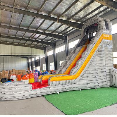 China Dourable Tropical Rush Jungle Inflatable Bouncer Air Water Slide Jumping Bouncy Castle Moon Large Bounce House Combo With Pool for sale