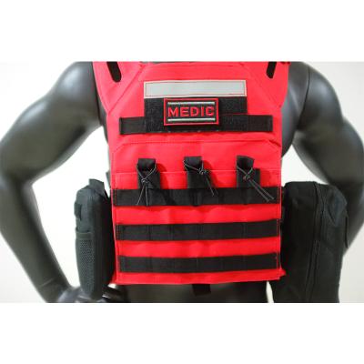 China 600D Nylon Rescue Vest Police Armor Military Tactical Red Molle Emergency Rescue Plate Carrier Vest for sale