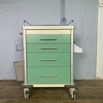 China Traditional Trolley ABS Medical Trolley Medical Emergency Trolley Hospital With Drawer Hospital Trolley Price for sale