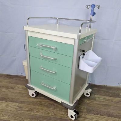 China Traditional Cheap ABS Clinic Mobile Drugs Hospital Crash Cart Plastic Emergency Medicine Trolley for sale