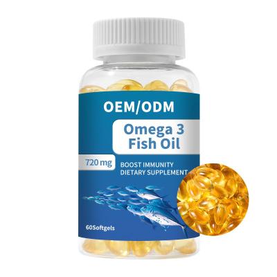 China Fish Oil Omega 3 Softgels Capsules Vitamin E DHA EPA For Heart Brain Joint Health for sale