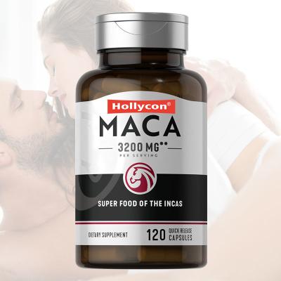 China 3200mg Maca Root Supplement Black Red Yellow Hormonal Balance Improves Mood Focus Maca Root Capsules for sale