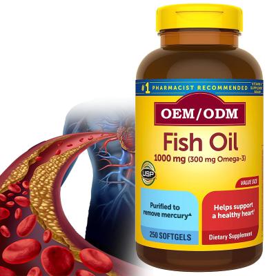 China 1000Mg Softgels Omega 3 Fish Oil For Healthy Heart Support Supplement 250 Softgels 125 Day Supply for sale