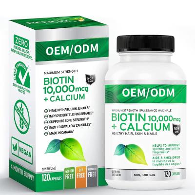 China Calcium 10000mcg Potent Biotin Supplement For Healthy Hair Skin Nails Stronger Bones Joints Teeth for sale