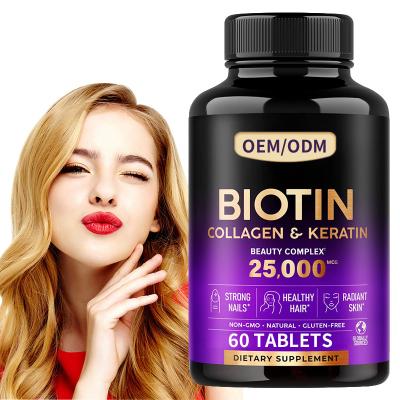 China 25000 Mcg Biotin Vitamin Pills Hair Skin Nails For Women'S Health 60pcs feme hair tablets for sale