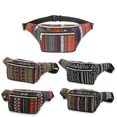 China Boho Aztec Print Women Vintage Tribal Ethnic Gymnasium Embroidery Pattern Outdoor Waist Bag Fanny Bag for sale