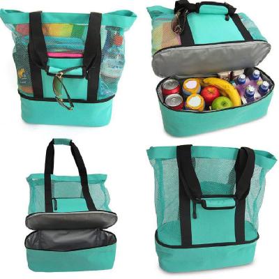 China Summer Durable Beach Tote Bag Lunch Ice Pack Insulated Picnic Insulation Cooler Camping Bag for sale