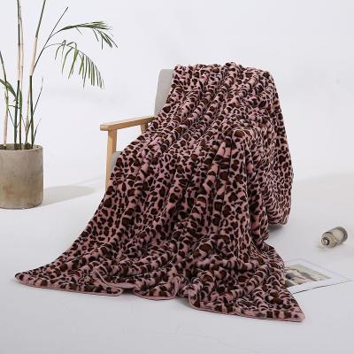 China Wholesale Anti-static High Quality Low Price Leopard Print For Winter Soft Fleece Blanket for sale