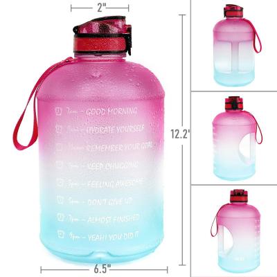 China 1 Gallon Water Sports Plastic Motivational Multicolor Progressive Spray Paint Water Bottle 3.78L Modern Jug Large Capacity PETG for sale