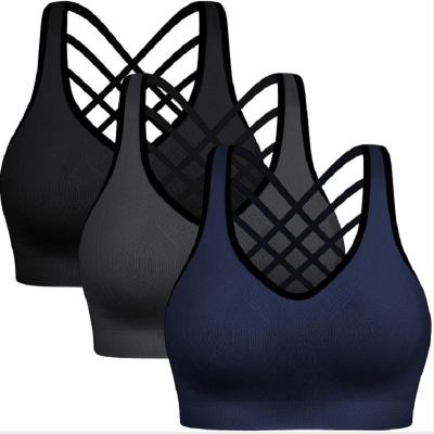 China Factory Price Sports Bra QUICK DRY Superior Fitness Padded Sports Strappy Bras For Women for sale