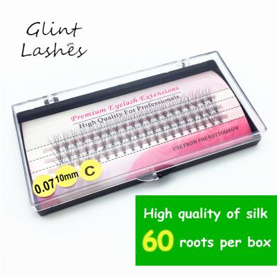 China Individual Silk Eyelash Extension False Eyelashes Rocket Hair Synthetic Natural Soft Silk Material Lashes Bundles for sale