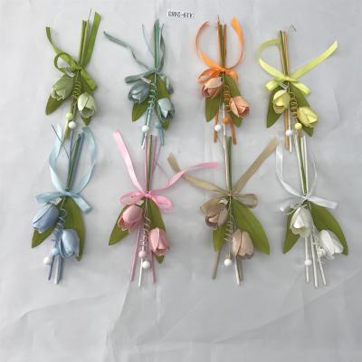 China Polyester+iron factory wholesale artificial flower mini tulip for decoration for sale