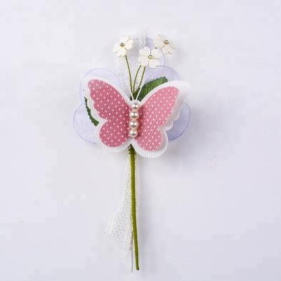 China Polyester+PE Single Stem Artificial Butterfly Flower for sale