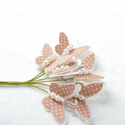 China Artificial Polyester+PE Butterfly Flower Bouquet for sale