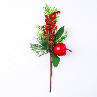 China Plastic+iron Christmas Flower Poinsettia Berry Picks Christmas Poinsettia Flower for sale