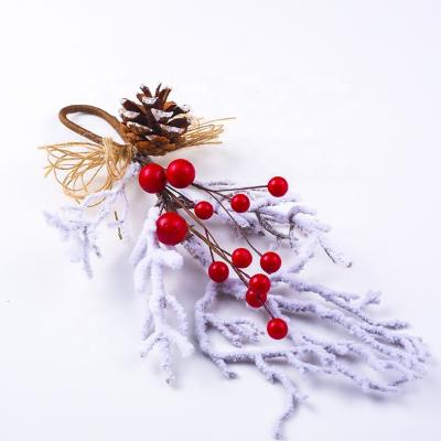 China Wholesale Polyester+iron Christmas Floral Picks Floral Red Berries Picks Christmas Gifts for sale