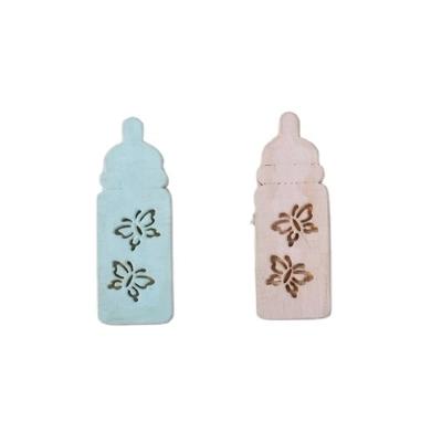 China Europe wholesale laser cut wooden baby bottle craft decoration for sale