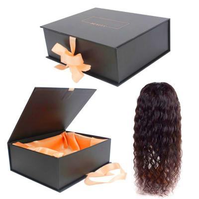 China Recycled Materials Wholesale Folding Paper Box Suppliers Logo Custom Wig Gift Box for sale