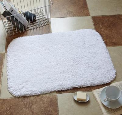 China Soft 100% White Star Hotel Long Loop Cotton Non Slip Bath Mat Viable Custom Made Maed Non Slip With China Supplier for sale