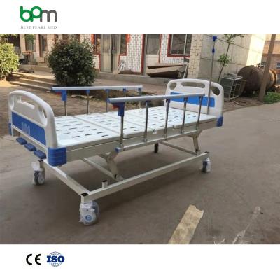 China BPM-MB306 Metal Two Function Medical Manual Hospital Bed Wholesale Manual Bed Two Parts Hospital Cranks for sale