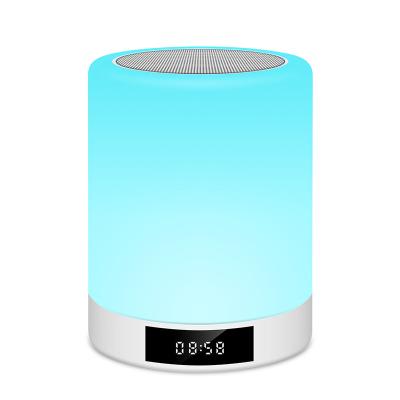 China Portable Blue Phone Function LED Desk Lamp Night Light Tooth Speaker Blue Lamp with Alarm Clock and Timer for sale