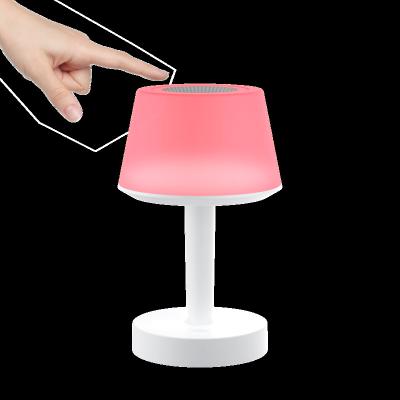 China Post Modern Speaker With Colorful Lights Lamp Led Table Lamp With 7 Level RGB Night Colorful Light Wireless Speaker for sale