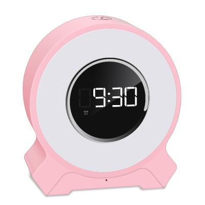 China Wireless Phone Function Alarm Clock Speaker Lamp Desk Night Light with Audio and TF Music Playing Blue Tooth Timer Speaker Desk Lamp for sale