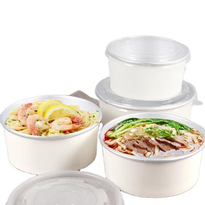 China China Hot Sale Disposable Wrapping Paper Bowl White For Salad Wrapping Bowl With Lid à venda